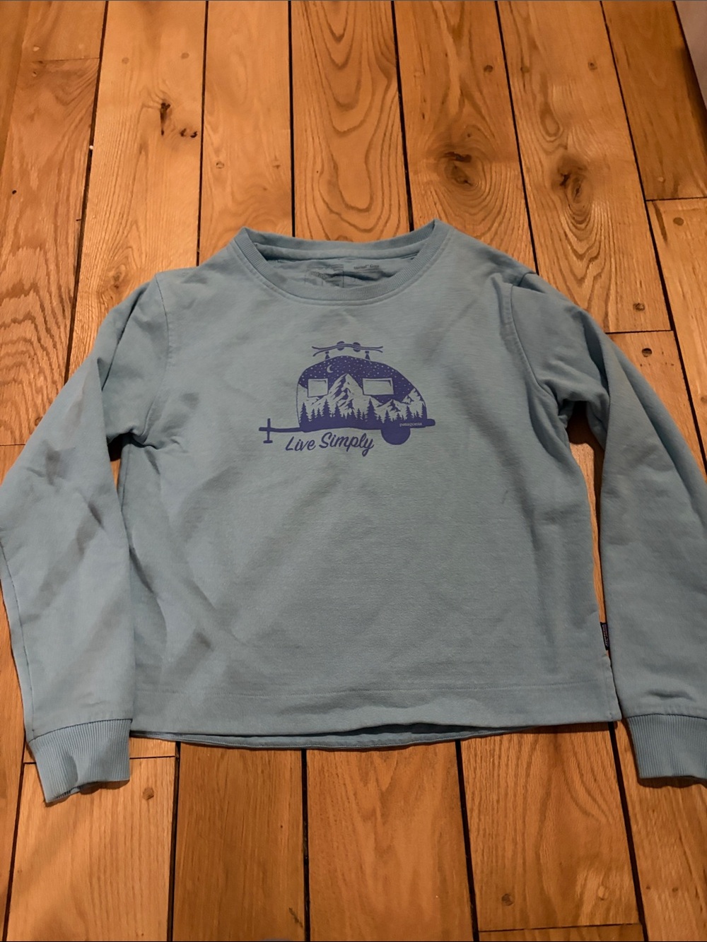 Patagonia Live Simply women’s crew sweatshirt in Light Blue
